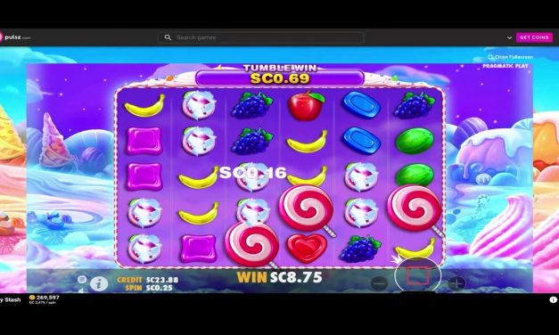 Pulsz Sweepstakes Casino: Sweet Bonanza Big Win .25 SC Bet