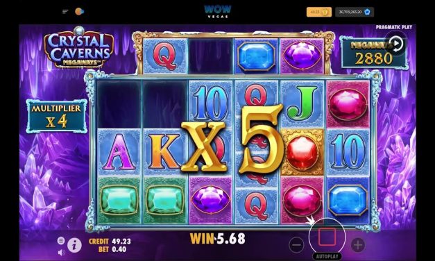 Wow Vegas Sweepstakes Casino: Crystal Caverns Big Win .40 SC Bet