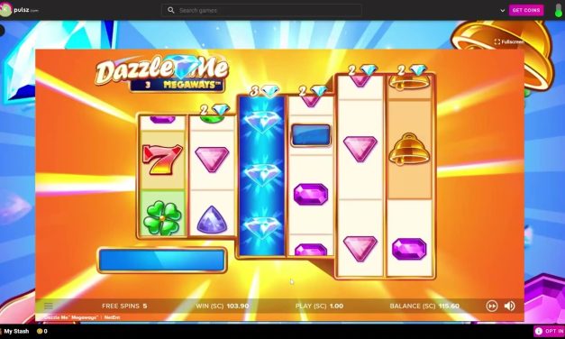 Pulsz Sweepstakes Casino: Dazzle Me Big Win 1.00 SC Bet