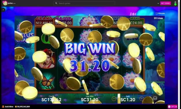 Pulsz Sweepstakes Casino: Lotus Charm Big Win
