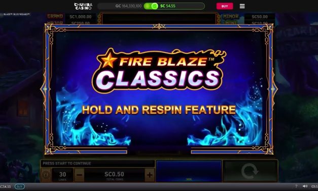 Chumba Sweepstakes Casino: Fire Blaze Big Win .20 SC Bet