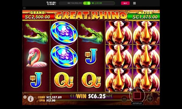 Chumba Sweepstakes Casino: Great Rhino Nice Win #nicewin #greatrhinomegaways
