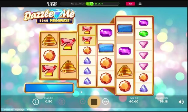 Chumba Sweepstakes Casino: DazzleMe Big Win .50 SC Bet Size