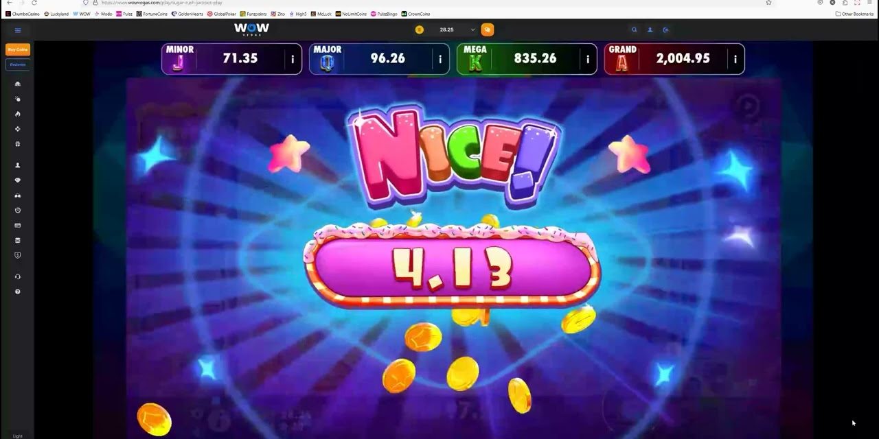 Wow Vegas Sweepstakes Casino: Sugar Rush Great Win #wowvegas #sugarrush
